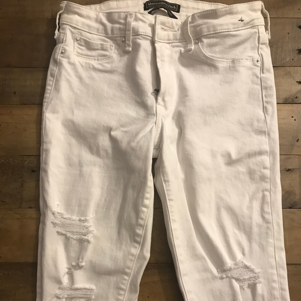 White ripped jeans
